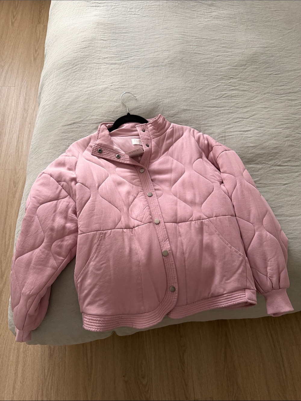 Fate Quilted Puffer Jacket in Light Pink
